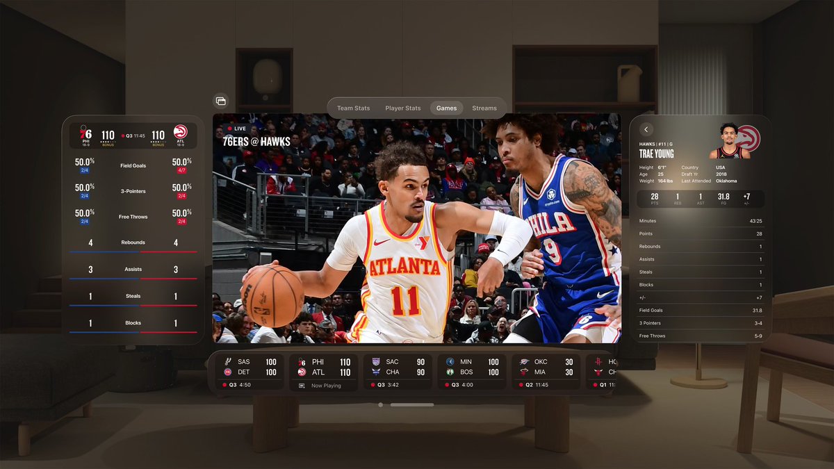 New interactive NBA app &amp; League Pass content launched on another platform — Apple Vision Pro.