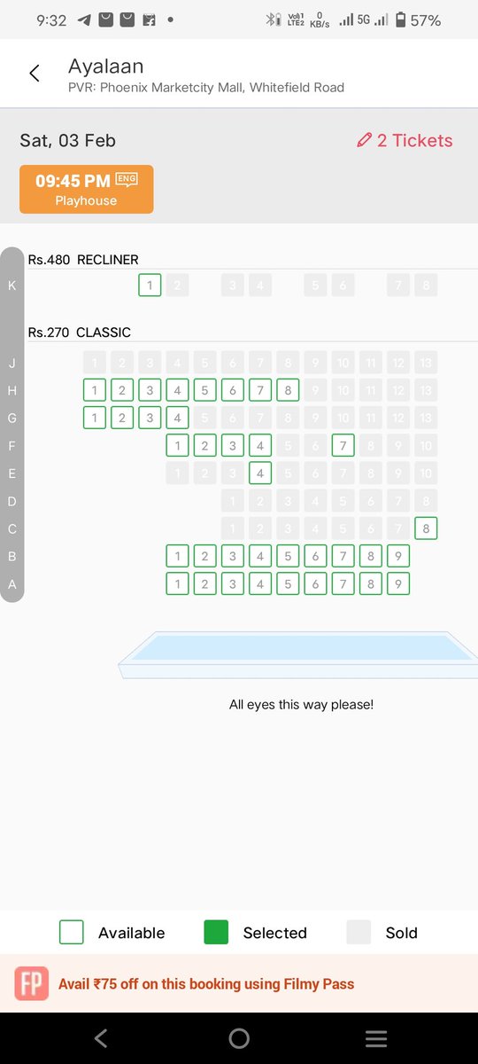 What else a Blockbuster Movie want's 👍🏾💪🏾💥💥This is Pure SAMBAVAM by SK Dominance 
MEGABLOCKBUSTER #Ayalaan
#AyalaanBlockbuster Made 100crs in Tamil Version Itself 
See the 2nd pic it's Blr Booking status

#Ayalaan - 5.07k in 4th week it is a MONSTER 🥵

#12YearsofSelfMadeStarSK