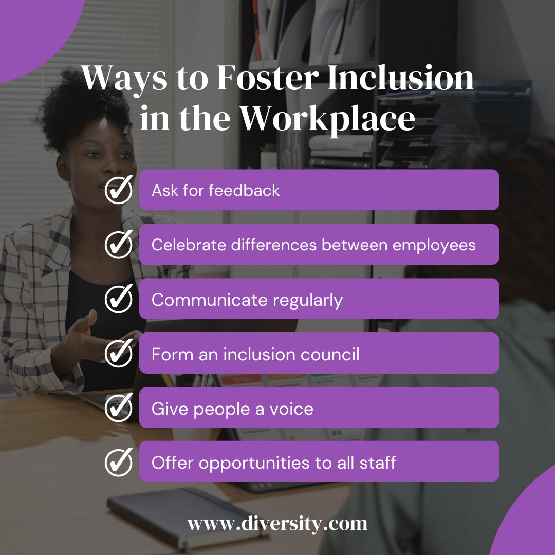 diversitydotcom's tweet photo. A workplace that celebrates differences is a workplace that succeeds together. Explore these seven tips to craft a culture of inclusion that propels your team toward success! Learn more. https://t.co/9z7hC4QMTa

#InclusiveWorkplace #InclusionMatters #Diversity https://t.co/lRm0hYJ0ES