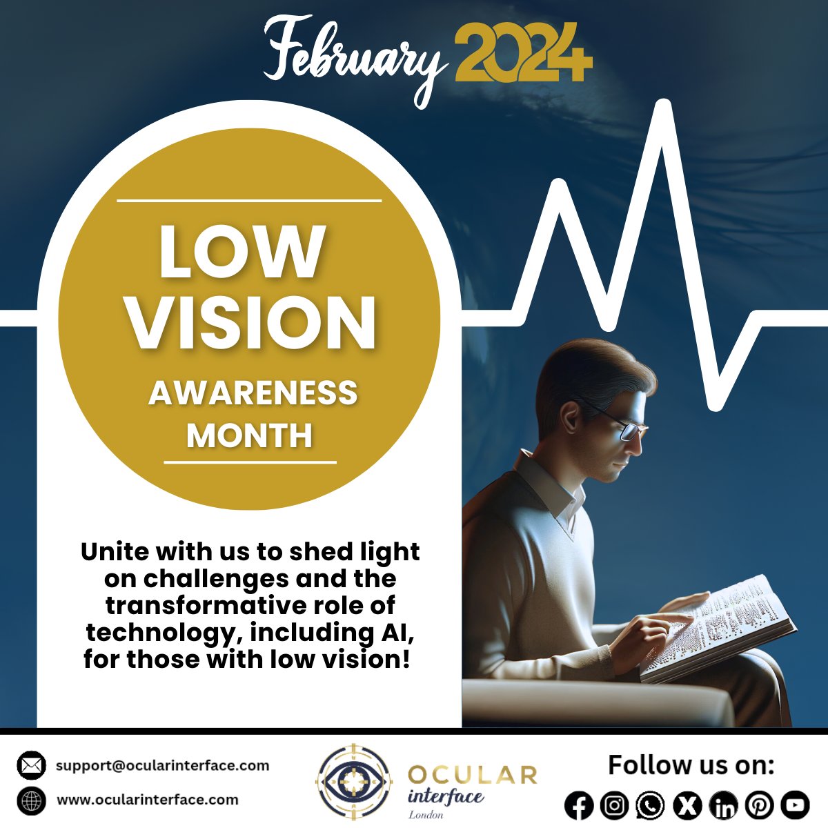 OcularInterface's tweet photo. Empower the visually impaired with AI! 🌟 Join us this February for Low Vision Awareness Month. 

Learn more at https://t.co/YnoDzGexen

#LowVisionAwareness #AIForSight #OcularInterface #TransformingVision #AI #EmpowerWithAI #SeeTheFuture https://t.co/K0GPs5Yurg