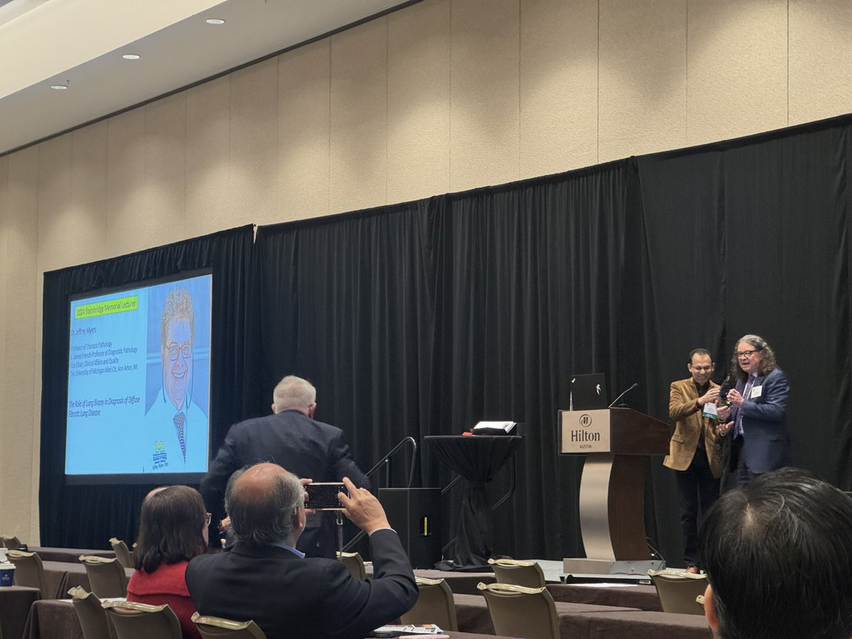 SuntreaHammer's tweet image. Stembridge Memorial Lecture given by Dr. Jeffrey Myers at #TSP2024 @DrJeffreyMyers @UMichPath @TexPathol #pathology #pathres
#ILD @rajalbshah