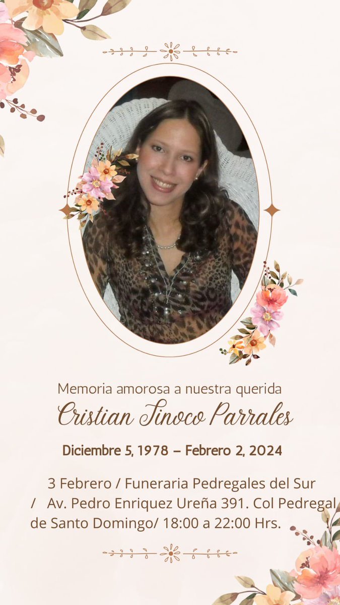 Mi sentido pésame a la familia de Cristian.   La conocí en el Chipote y después nos seguimos viendo por cámara en las conferencias de prensa de los familiares.  Una guerrera luchando por su vida y por la libertad de su Padre.  Fortaleza para su familia.  Que en paz descanse 🙏🏻