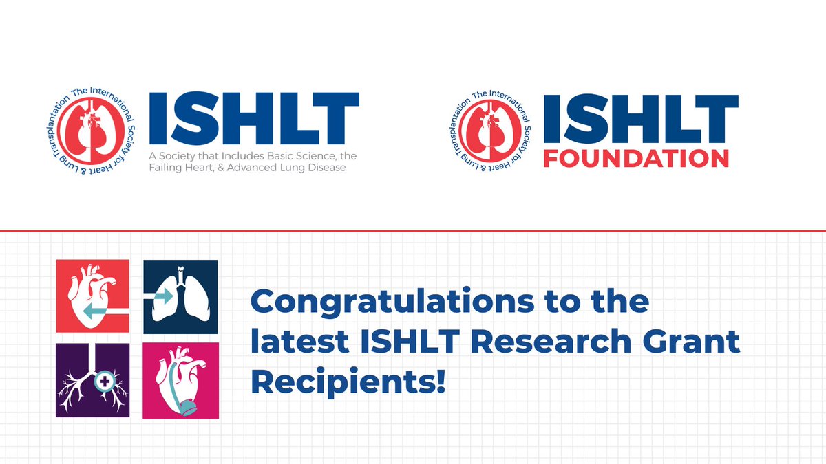 ISHLT and #ISHLTFoundation fund research designed to improve care for patients with advanced heart and lung disease with grants. Congratulations to the latest recipients of #ISHLTResearchGrants! 🎉 Learn more about the research at 🔗 bit.ly/3HKjJzc