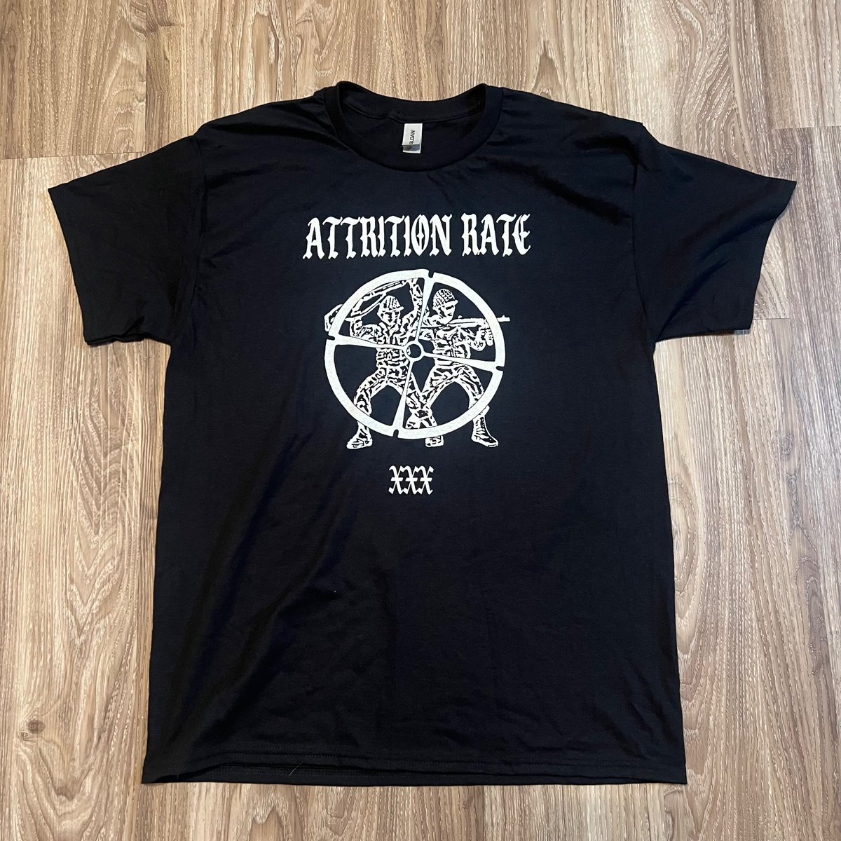 Leftover Attrition Rate shirts are up on the bandcamp - attritionrate.bandcamp.com/merch/demo-shi…