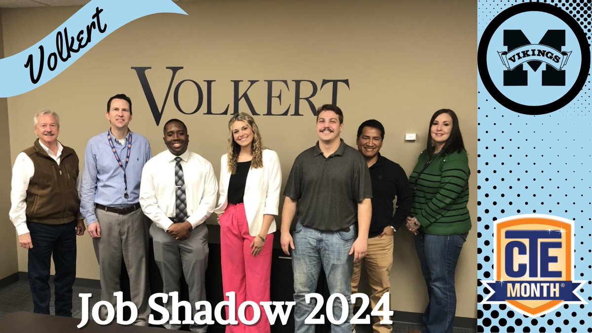 MGM seniors Kaylei Touchstone and Preston Whitlock job shadow representatives from @Volkert. Thank you to Mr. Sean Shea for for participating in the MCPSS Job Shadowing Day.

#AcademiesofMCPSS #CareerTechMonth #CollegeandCareerReady