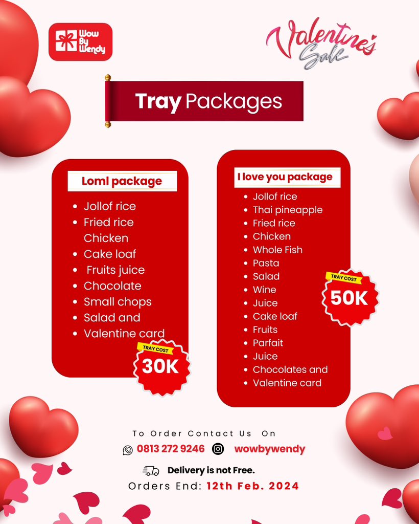 Unwrap the magic of love with our enchanting Valentine's packages! 🎁✨ From thoughtful gifts to exquisite tray packages, we've curated the perfect blend of romance. Elevate your Valentine's Day celebration with us. Limited availability, order now! 💝 

#ValentinesGifts