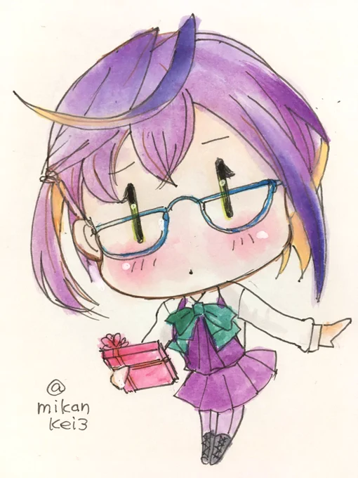 沖波ですハッピーバレンタインデー!#艦これ版深夜の真剣お絵描き60分一本勝負 #艦これ版真剣お絵描き60分一本勝負_20240203 #沖波 #艦これ 