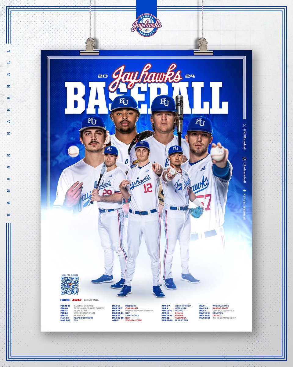 2024 Poster Alert ⚠️

Pick up your poster and get it signed by the team @kuhoops game today! We’ll be in the concourse on the first floor 🖊

#RockChalk