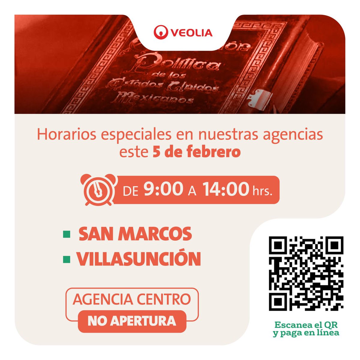 VeoliaAgs's tweet photo. ¡Visítanos el próximo lunes y recibe un descuento para saldar tu cuenta! https://t.co/sYZYwmu53m