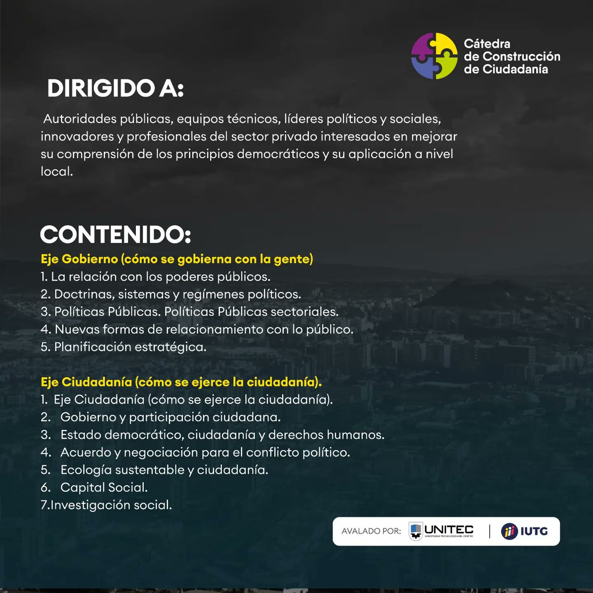 Ccciudadania's tweet photo. ¡Descubre el Poder de la Ciudadanía! 🌍📚

En la Cátedra de Construcción de Ciudadanía, creemos en el poder de transformar comunidades. 🚀✨ ¿Estás listo para liderar el cambio? https://t.co/Nnf6N5GqYa