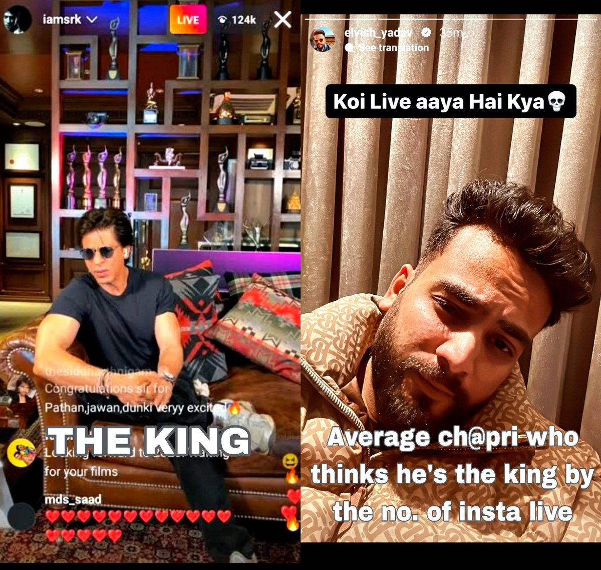 AliyaMalik45's tweet photo. Numbers doesn't matter, talent does !! 
Average ch@pri thinking he's the KING because of the no. of insta viewer's 😂 
#ShahRukhKhan𓃵 #Srk #ElvishYadav #MunawarFaraqui https://t.co/k73BK8hvjK