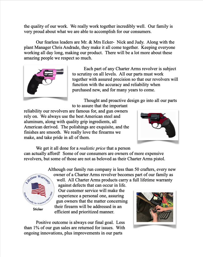 📚

My #WIP is my 5th #novel, first #hardcover, first #nonfiction for my fabulous #workplace #CharterArms. 

⭐️

 Here are the first 4 #pages of The #CharterArmsStory #Chapter1. #firearms #smithandwesson #colt  #revolvers #constitution #winchester #History #books #GunValley

☮️