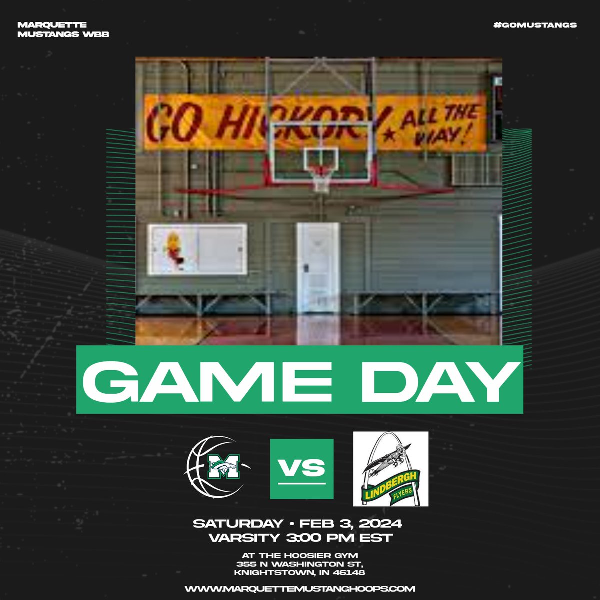 MustangsWBB's tweet photo. 🚨 Welcome to Indiana Basketball!!!🚨

Your MUSTANGSWBB take on the Flyers!

⏰: 3pm est.
🆚: Lindbergh (11-8)
📍Knightstown, Indiana
📽️: Pictures to come!
📊:https://t.co/rrKkgMOjwv…
💻: https://t.co/VW1xnefk9G

#GOMUSTANGS #stlpreps #mopreps #stlhoops #GoHickery https://t.co/yCc3YDyON2