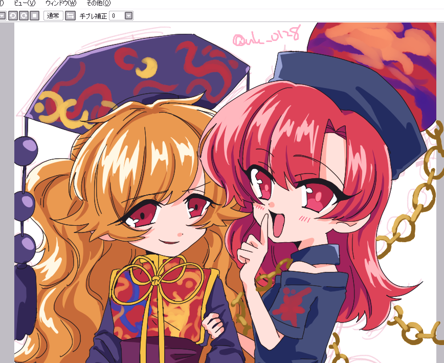 ヘカーティア・ラピスラズリ ,純狐(東方プロジェクト) 「純ヘカの落書き 」|らやのイラスト