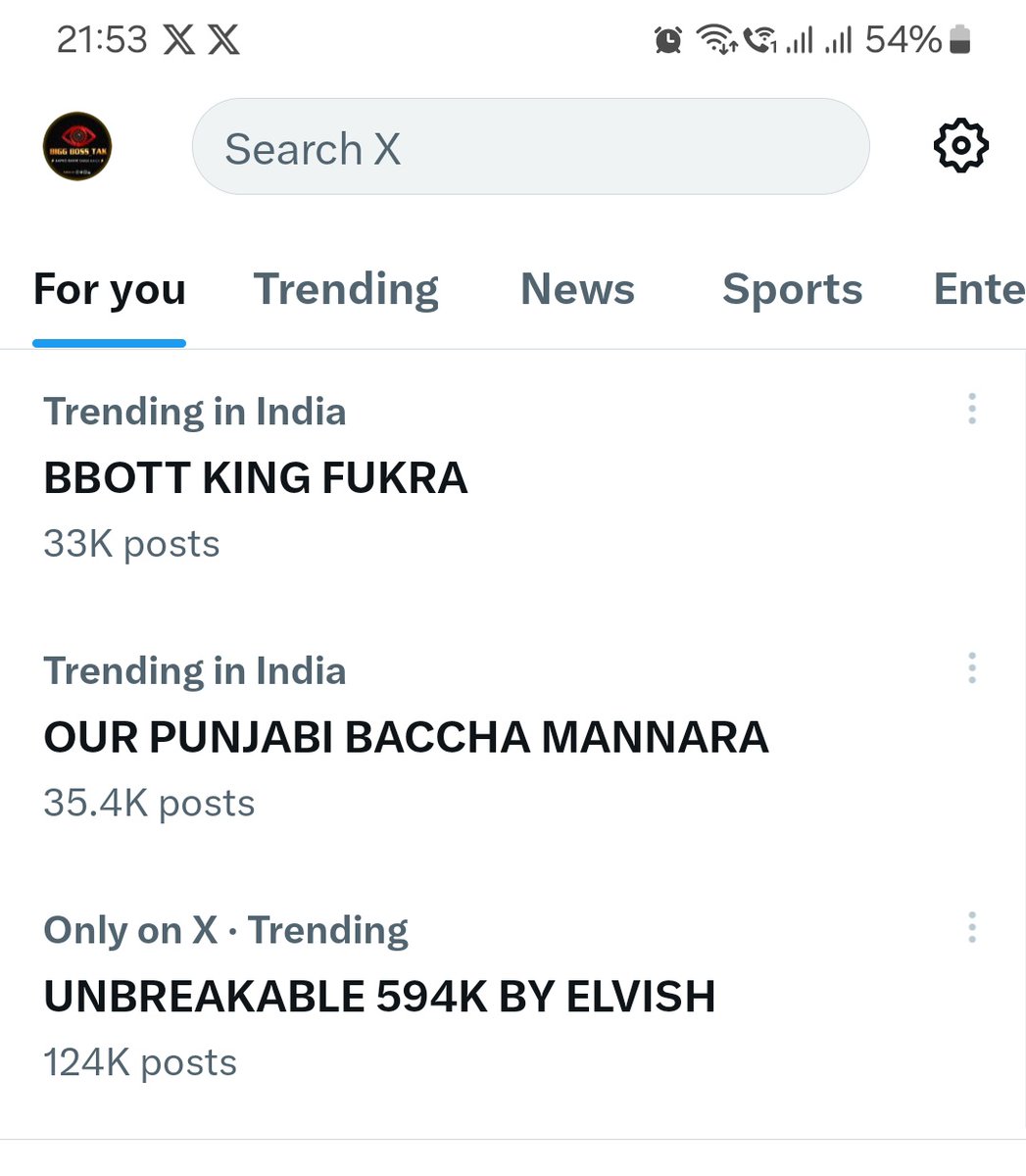 🚨 TREND ALERT #BiggBoss_Tak 

▪︎ BBOTT KING FUKRA 

▪︎ UNBREAKABLE 594K BY ELVISH

▪︎ OUR PUNJABI BACCHA MANNARA
