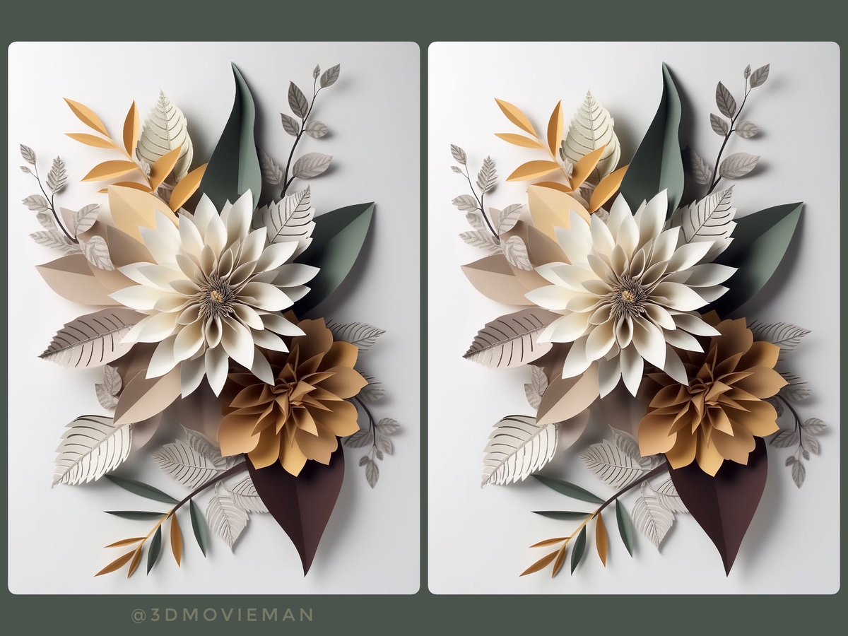 3DMOVIEMAN's tweet image. #stereoscopic #paperflower art

#stereoscopy #AIart #midjourneyart #AIArtGallery #aiartist #3Dartist #GenerativeAI #AIarts