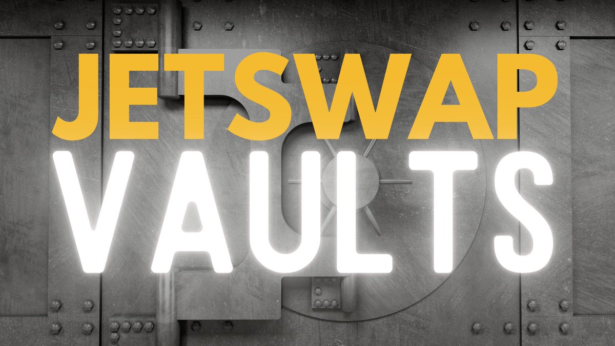 Deposit LP or single tokens to automatically grow your deposits. 📈

There is a 0.5% withdrawal fee on all vaults so make sure you get that growth before you go! 

📍jetswap.finance/vaults

#crypto #CryptoNews