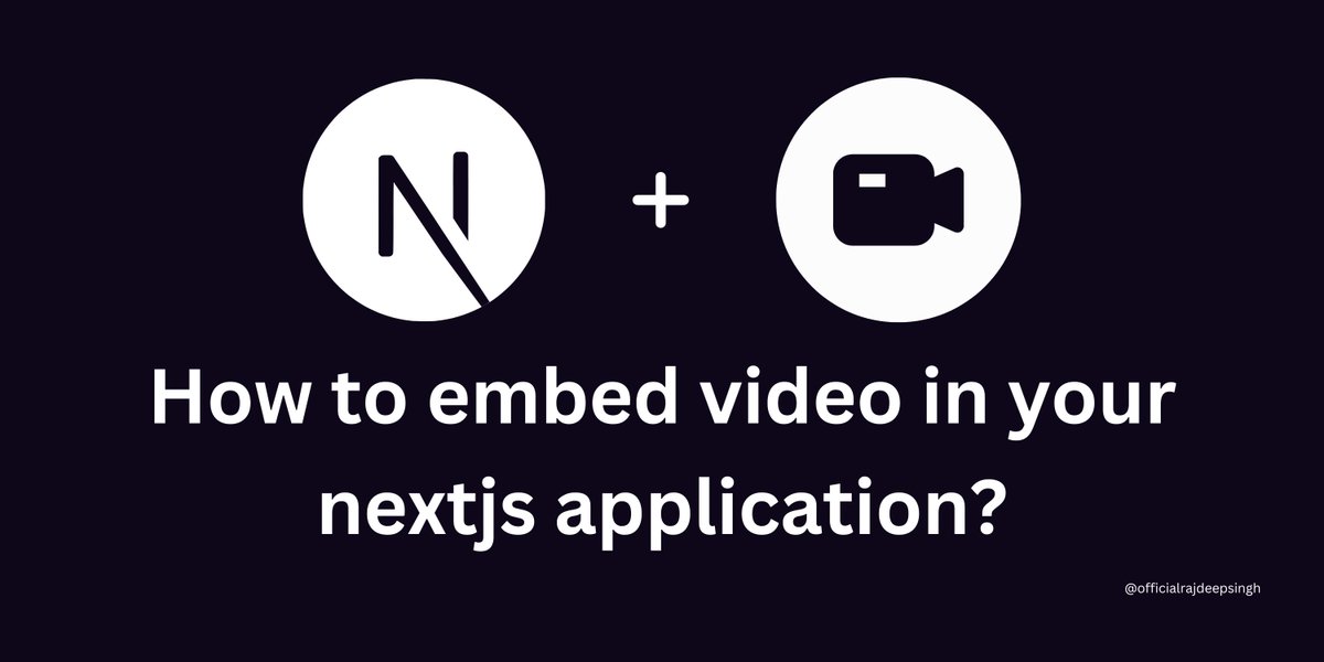Official_R_deep's tweet image. I just published How to embed video in your @nextjs  application?

link.medium.com/8LuZ9zjpTGb 

#nextjs #video #embedvideo