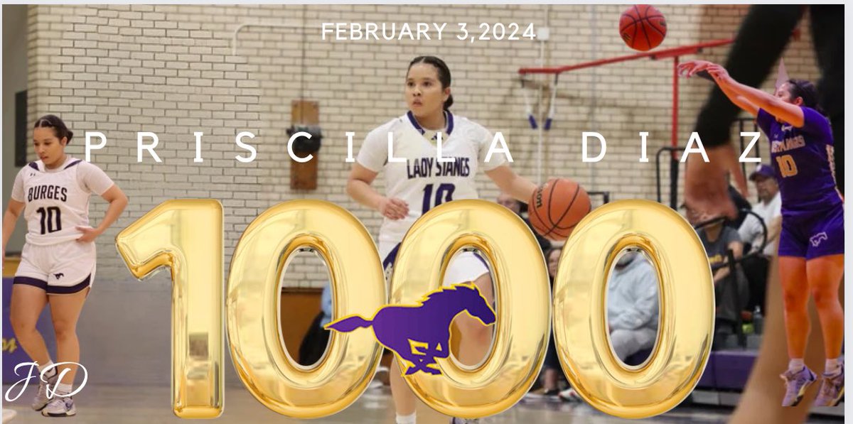 Congratulations to Priscilla Diaz for reaching her 1,000th career point last night. Such a huge and amazing accomplishment. So proud of you, keep working hard. #IOB #ItStartsWithUs @ELPASO_ISD  @Burges_Mustangs @EPISDathletics @TXHSGBB @jason_yturralde @Fchavezeptimes