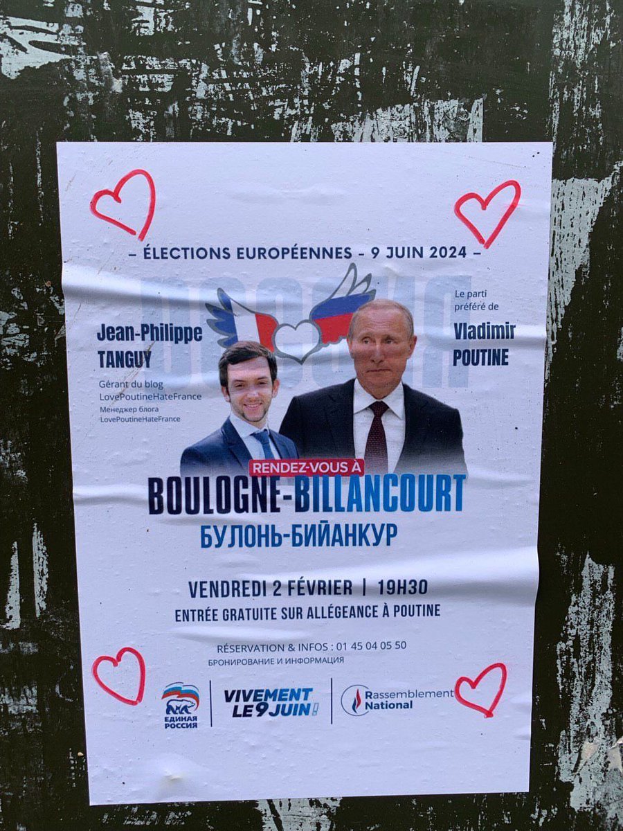 Affiche transmise par un copain, vue à Boulogne-Billancourt