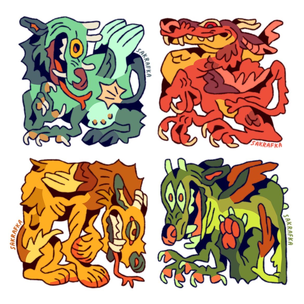 Some dragon sticker designs!