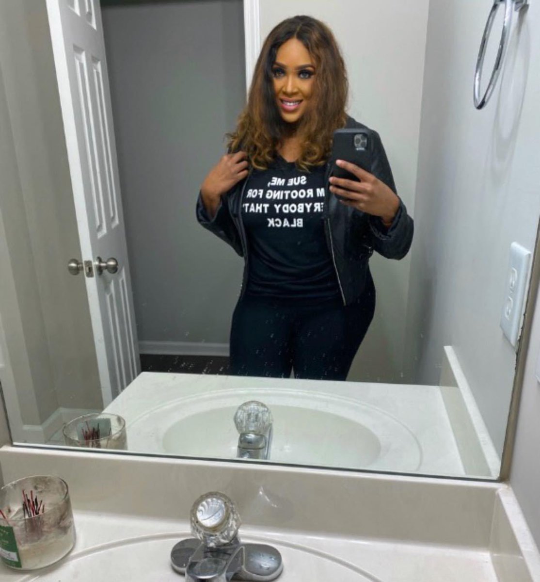 itsjtruss's tweet photo. My favorite shirt, and his favorite fan ❤️😂 “Sue Me I’m Rooting For Everybody That’s Black, haters say that’s crazy.. wow!” @Wale https://t.co/YpcBmT0hKc