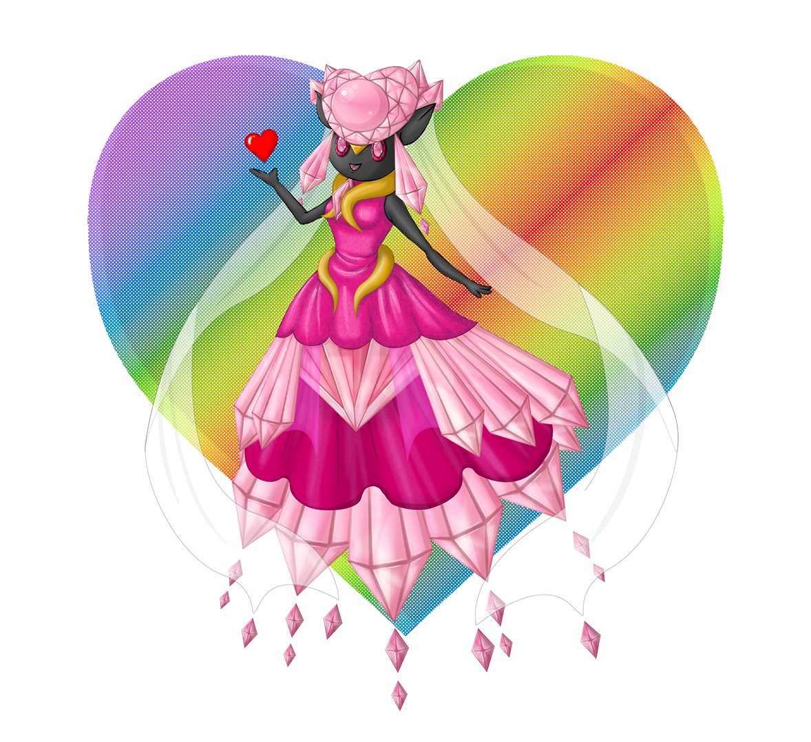 Another day in the month of love. Diancie wishes everyone happiness and love!
#Pokemon #valentinesday2024 #digitalart #LGBTQ #LoveNeverLies #fanart