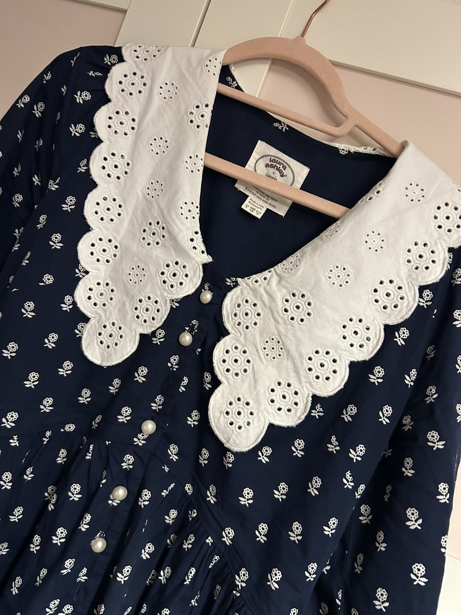 RachelCarthy13's tweet image. Really disappointing quality from @joanieclothing on this @LauraAshleyUK collab…three pearls came off on my first wear of only a couple of hours, heard all of them fall to collect and sew back on but terrible quality 🤷🏼‍♀️