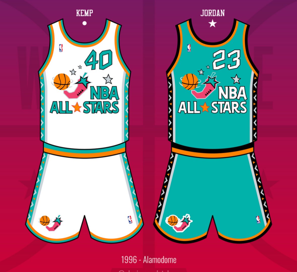 The 1995-1996 <a href="/NBA/">NBA</a> season arguably the highest point in team uniform design history. Fun stuff!