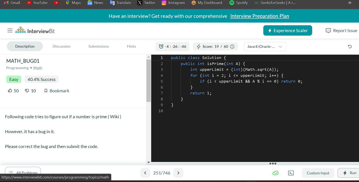 darshi_akshat's tweet photo. Hello everyone, I have completed #Day032 of #365DaysofCode
@scaler_official
Question -MATH_BUG01 -https://t.co/aiEPTgrFqe
#scalerdiscord #codewithscaler #365daysofcodescaler #365daysofcodescaler #100DaysOfCode https://t.co/QxQI7iU8Vd