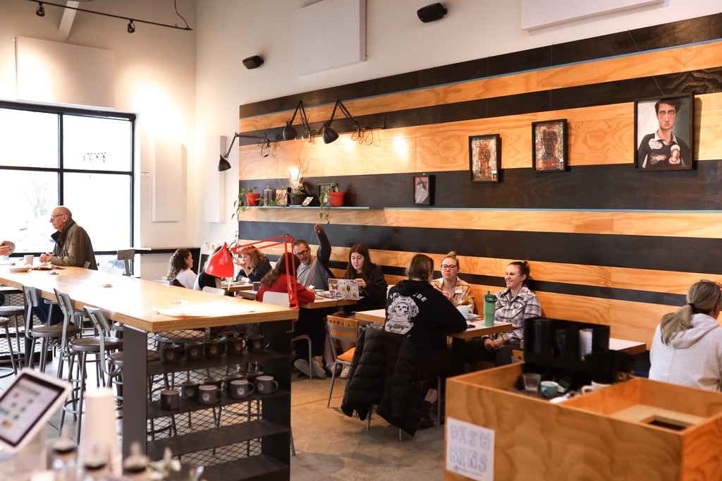 Revel77's tweet image. Where conversations brew louder than coffee, and the wall art is definitely not silently judging you.

#LocalArt #ArtisanCoffee #LocalRoasters #ThirdWave #espresso #latte #CoffeeAddict #CoffeeLovers #Spokane #ShopLocal #SipLocal