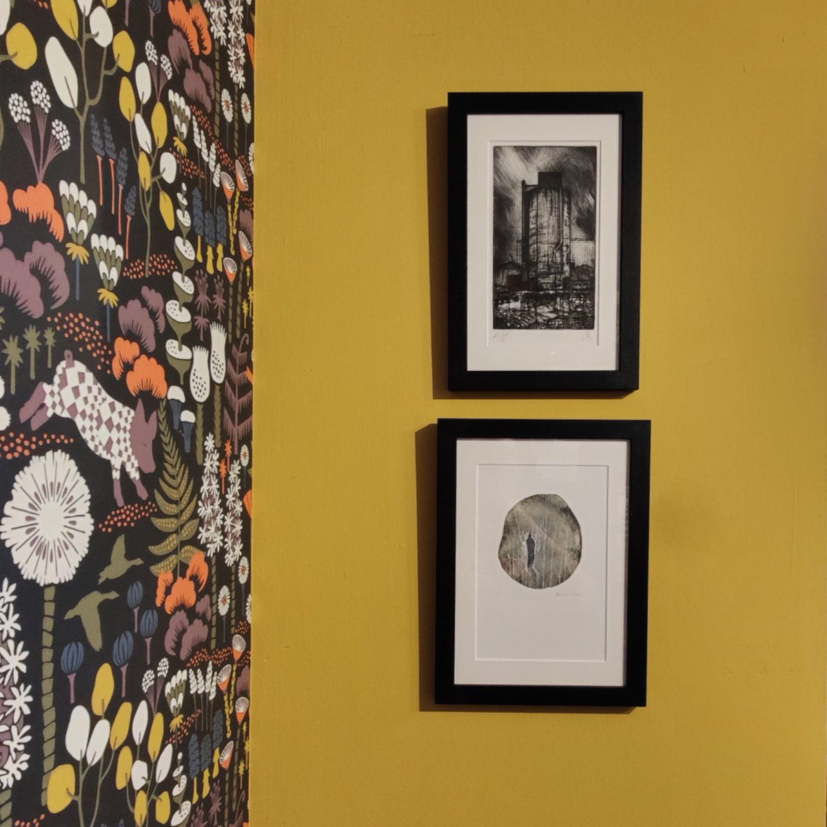 New* pictures on the kitchen wall. A <a href="/JemmaGunning88/">Jemma Gunning</a> lucky dip and an <a href="/ArtistBaca/">Federico Baca</a> that we got after #rED23 🥰

*had for ages, are useless at getting round to framing and hanging