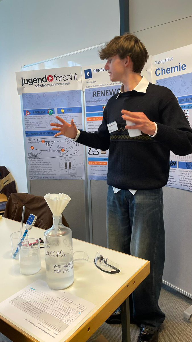 Glückwunsch an Tom Lippok, Schuldorf Bergstraße - Gewinner Regionalwettbewerb Fachgebiet #Chemie und damit Sonderpreis vom VCI Hessen mit seinem Projekt RENEWacycle. 🥳 Patentantrag läuft bereits. #Recycling #Dekarbonisierung. Danke an @BASF_DE Lampertheim für die Veranstaltung!