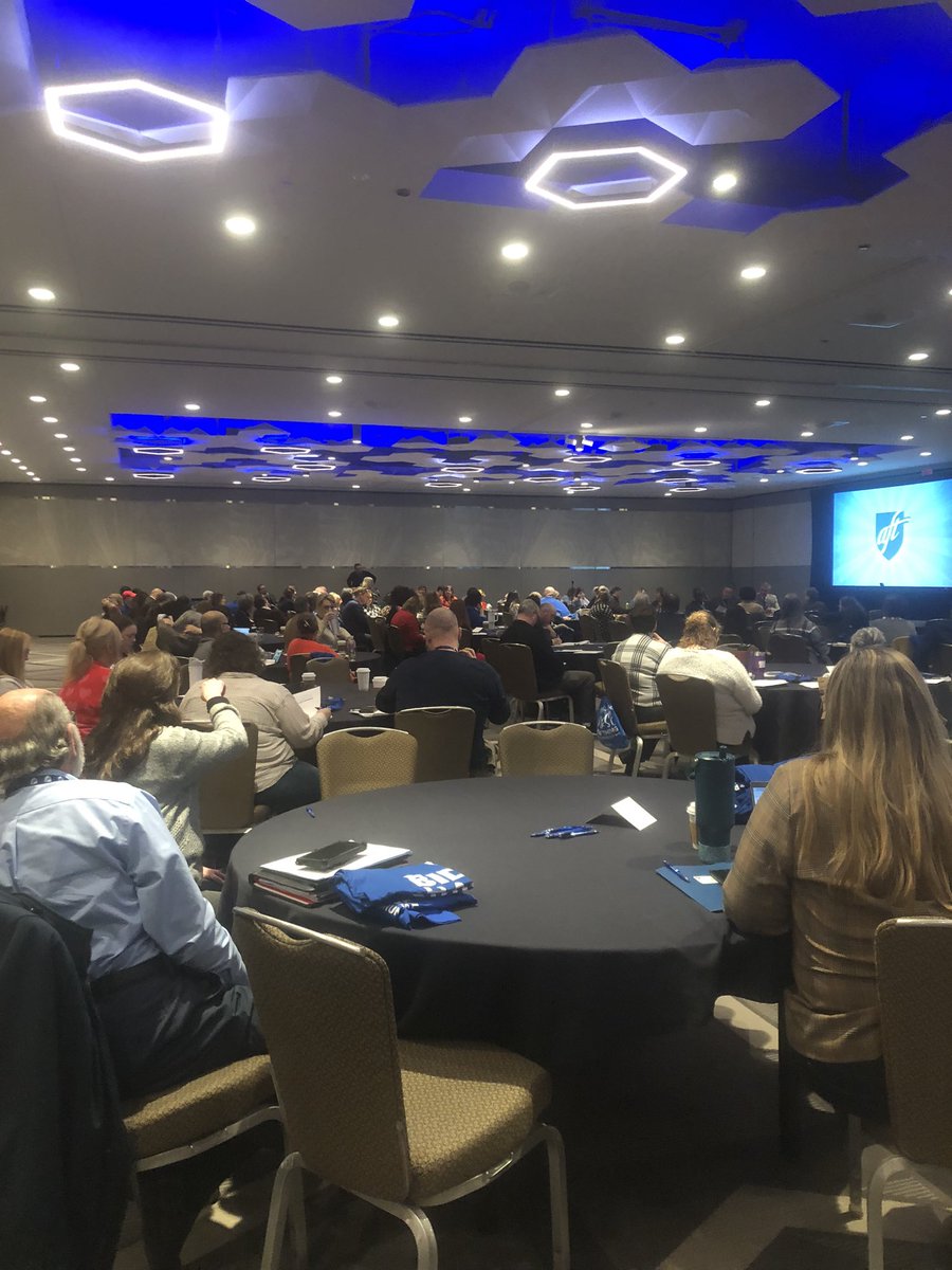 Kdalton250's tweet photo. It’s a packed house at the AFT Leaders Conference. TFT member and ETI Jess Kuohn focuses on the topic at hand-voices of the profession leading the profession! @AFTunion @MorgyWV @OFTunion @TFTunion https://t.co/U68XNR3ZpL