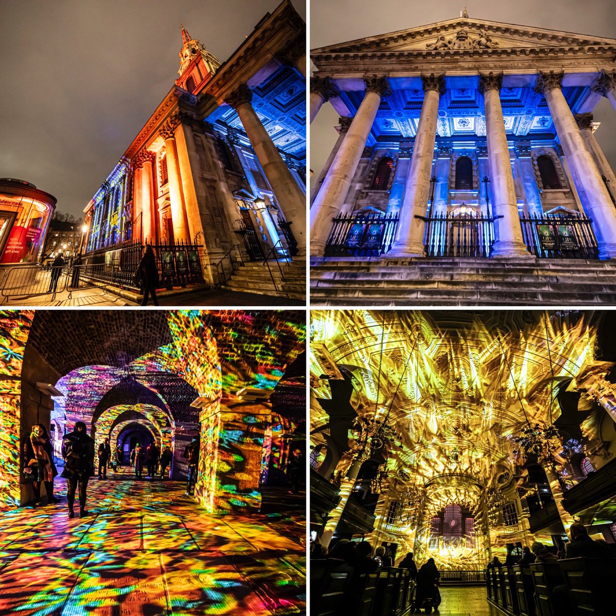 luxmuralis's tweet photo. We are about to open for the final evening of Life @smitf_london - a fantastic week at this most remarkable place in the heart of London - here’s a few pics of the #fineart #installationartwork #sonetlumiere #projectionart so far this week https://t.co/bJMytJKibM