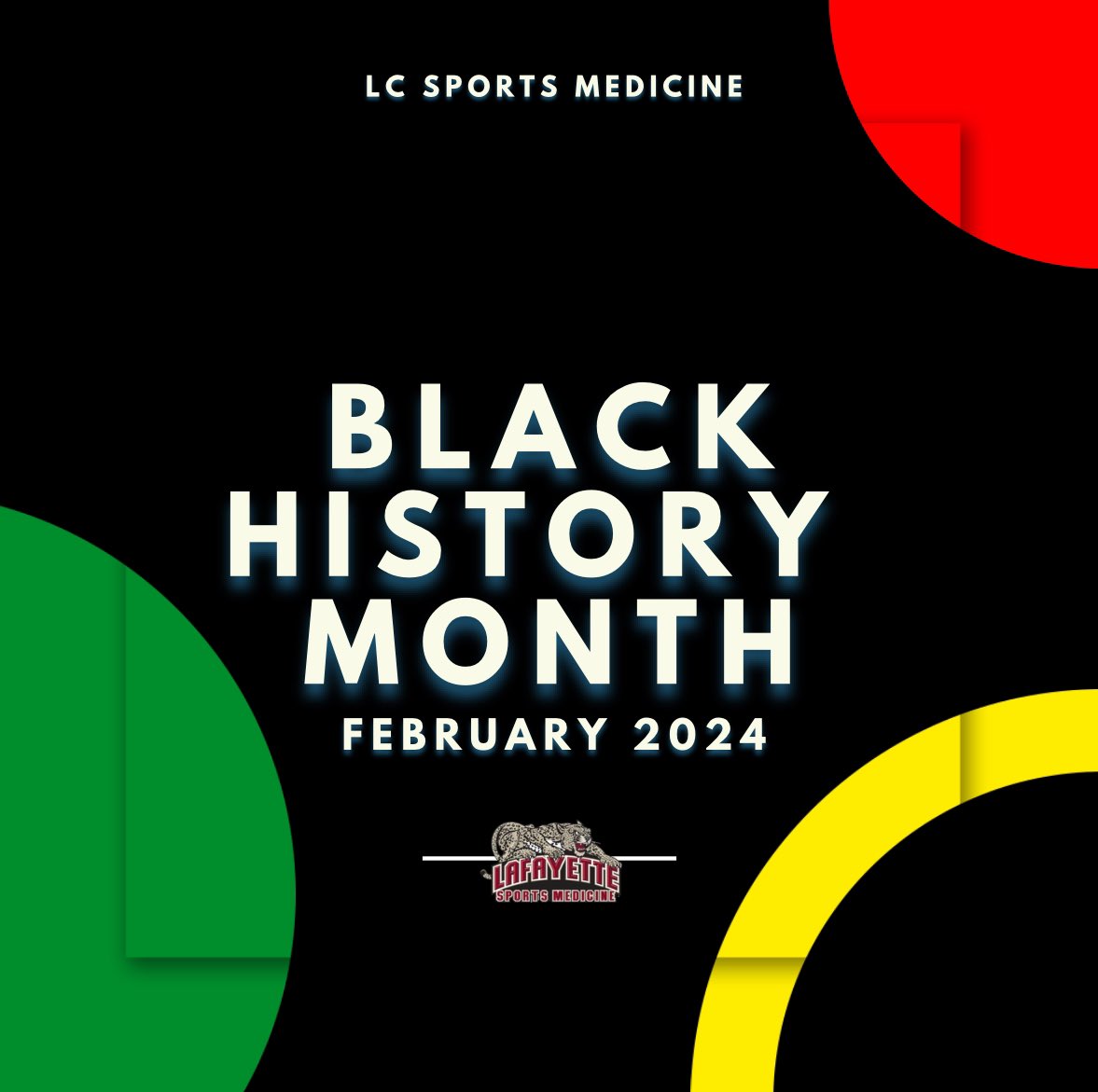 LCSportsMed's tweet photo. Black History Month 💚💛❤️
•
“History has shown us that courage can be contagious, and hope can take on a life of its own.” - Michelle Obama
•
#LCATs #SportsMed #BlackHistoryMonth https://t.co/flOaKKPSvQ