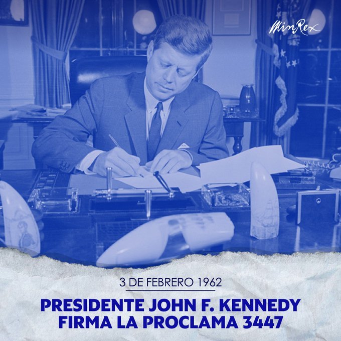guyepez's tweet photo. #03DeFebrero 1962: el presidente #Kennedy decretó el #BloqueoEEUU 🆚 #Cuba. 

La generación de mis padres, la mía, la de nuestros hijos y nietos, y nuestro pueblo, han sufrido esa inhumana política.

#DPSGranma
#NoMasBloqueo 
#MejorSinBloqueo 
#HospitalCelia https://t.co/qB1pEEqqXo