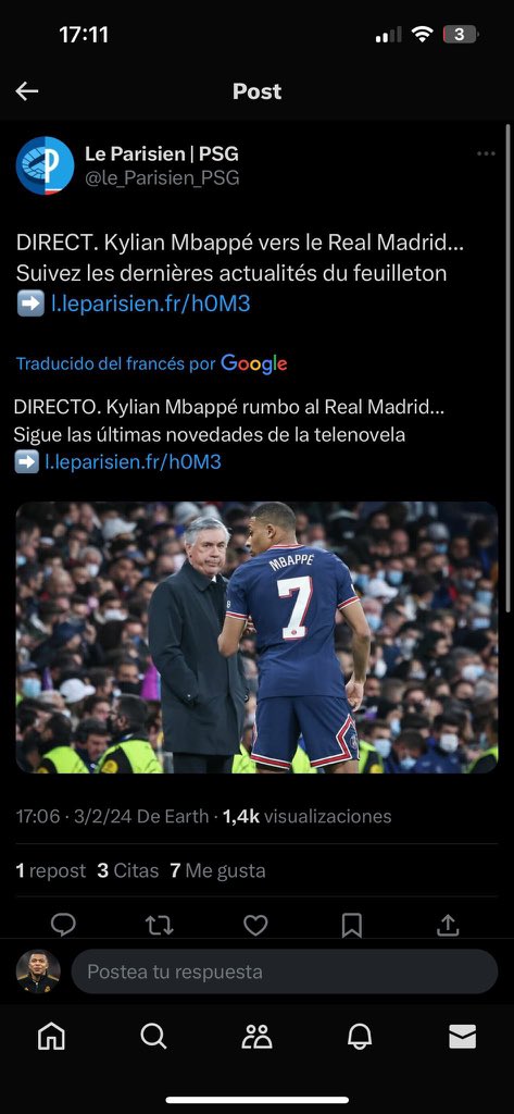 🚨Le Parisien había anunciado en un artículo que Mbappé pone rumbo al Real Madrid. Lo han borrado al momento.

📸<a href="/JoonCristiano7/">Jonaldinho ⚪️</a>