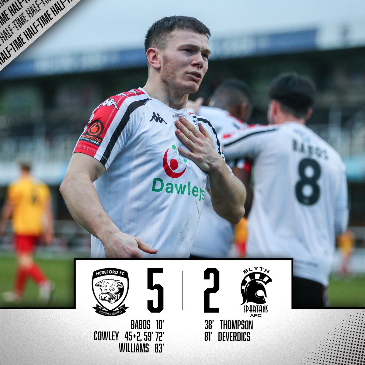HerefordFC's tweet image. FULL TIME | Goals Galore 🤩

#COYW | #OurCity