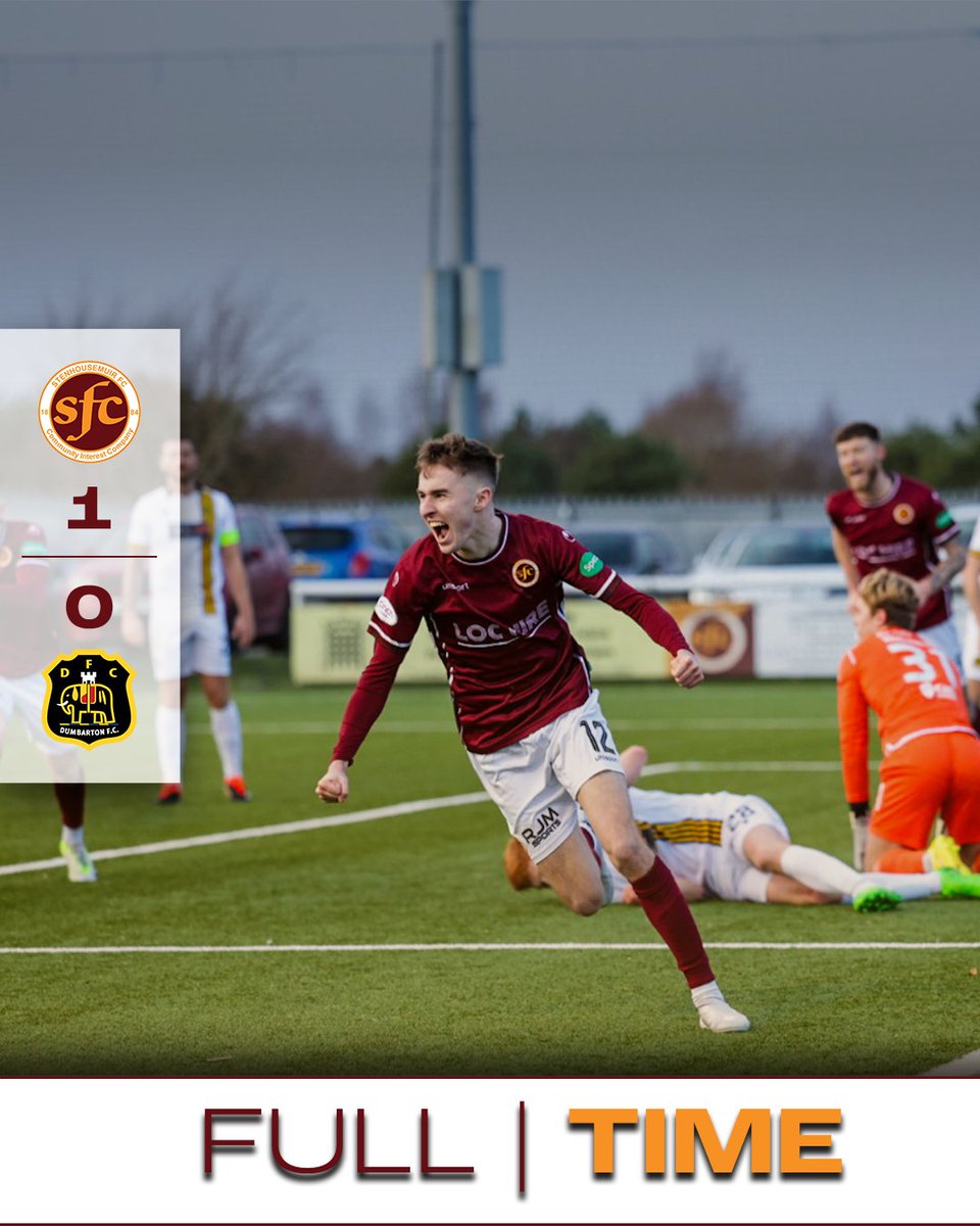 𝟵𝟬+𝟱' || 𝗙𝗨𝗟𝗟 𝗧𝗜𝗠𝗘  

Ross taylor's first goal for The Warriors sends Stenhousemuir 15 points clear at the top of League Two and 21 points ahead of Dumbarton  

SFC 1-0 DFC || #WarriorsInAction⚔️