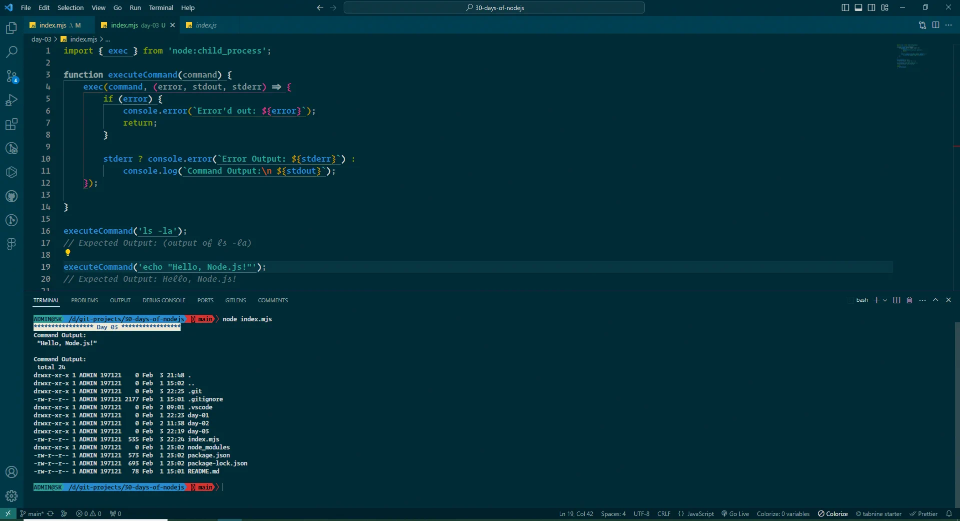 Day 03 of #30DaysOfNodeJs
