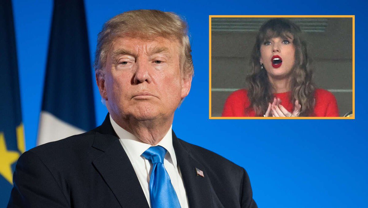TheBabylonBee's tweet photo. Trump Promises If Elected He Will Ban Taylor Swift From Football Games https://t.co/M88SdPQrqW https://t.co/w9ILznPTft