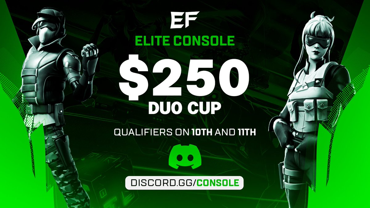 Elite Console x R4 $250 Cup! 🏆 

Requirements to play: 
- Follow <a href="/EliteFNConsole/">Elite Console</a> &amp; <a href="/R4Corp/">Team R4</a>  📝 
- Like &amp; Retweet ♻️
- @ 2 Friends below 👥

Join discord.gg/console and send proof of completing the above requirements to be granted the role! 💰