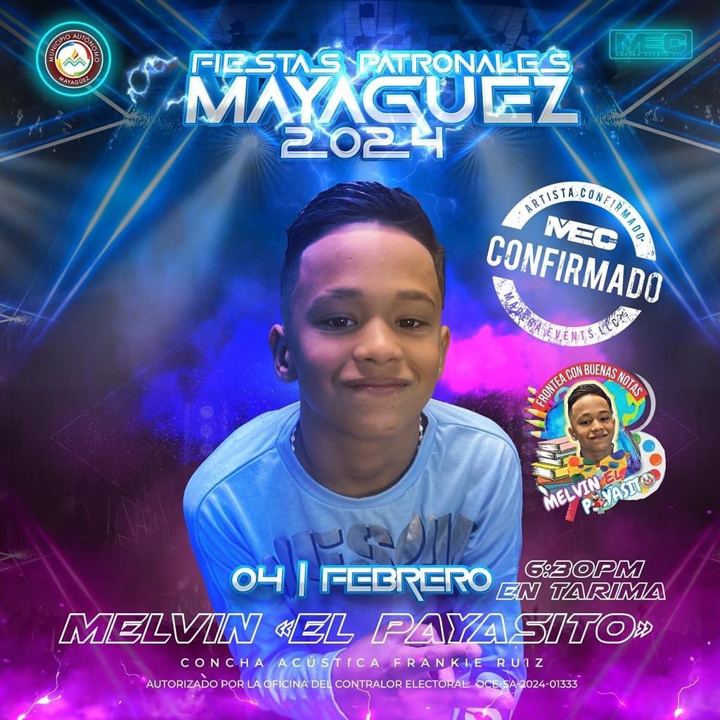 Mañana!!! Melvin el Payasito en las Fiestas Patronales de #Mayaguez !! A las 6:30pm No Te Lo Pierdas !! Cantando su éxito BUENAS NOTAS por Primera Vez en el Oeste de Puerto Rico !!! Esto es <a href="/welldonemusic/">Well Done Music</a>