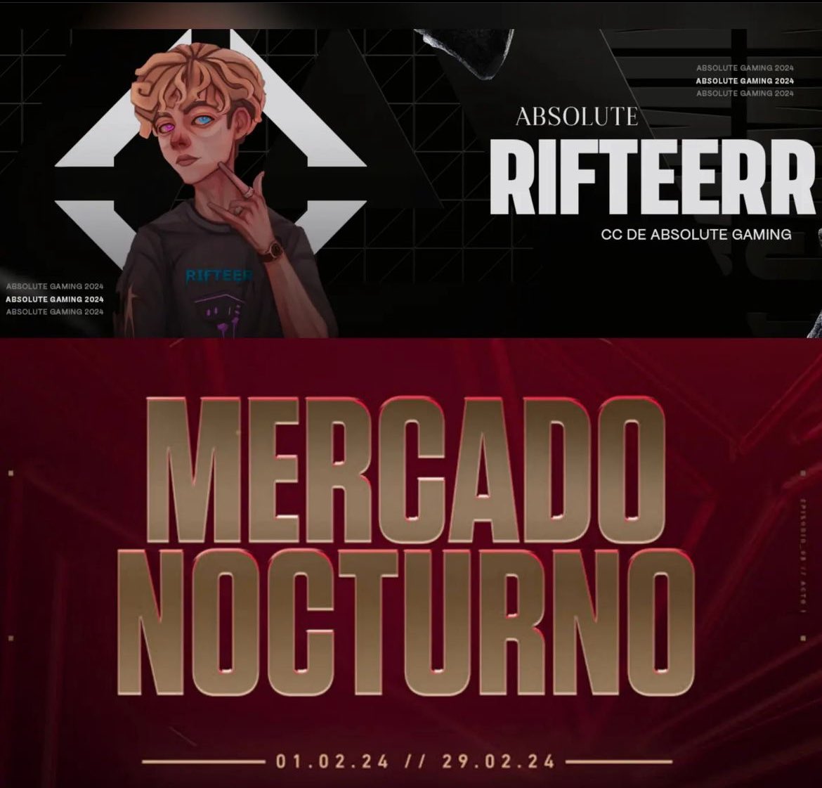 ¡SORTEO!
En colaboración con nuestro CDC <a href="/Rifteerrs/">Rifteerr</a> 
¿Cómo ser uno de los ganadores? 

1- Seguir a <a href="/Rifteerrs/">Rifteerr</a> y <a href="/GamingAbsolute_/">Absolute Gaming</a> 
2- Comenta que te salió en tu mercado nocturno 
3-Etiqueta a algún amigo (tiene que ser amigo real, no famosos) 
4- Darle RT a este post

Mucha suerte