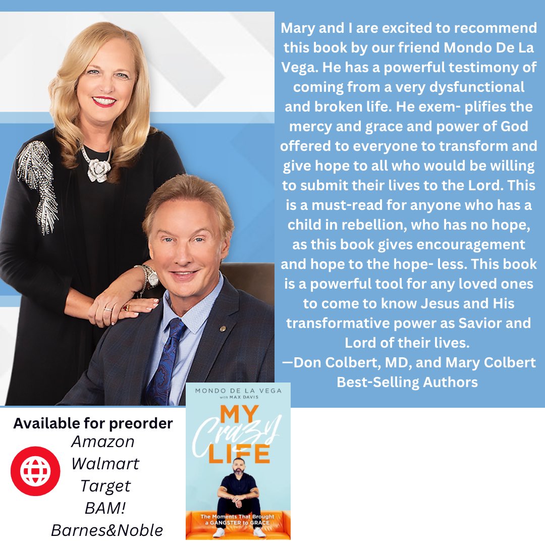_realmondo's tweet photo. Darryl Strawberry, Kathy Lennon, Dr. Don and Mary Colbert, Rick Renner thank you for endorsing my book “My Crazy Life” https://t.co/sJ4xKx8NKO https://t.co/iigHovesjU
