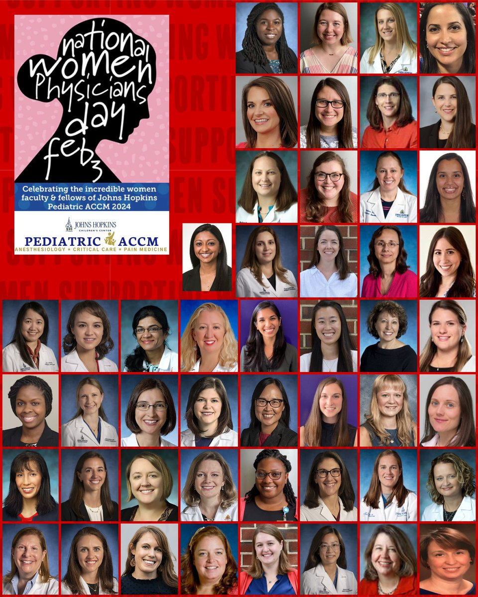 I am inspired each day by the incredible achievements of the 5̳0̳ #PedsICU & #PedsAnes Women Physicians @HopkinsACCM, @HopkinsMedicine & @HopkinsKids. Happy #NationalWomenPhysiciansDay to all of our #WomenInMedicine colleagues inspiring everywhere. #HerTimeIsNow #HeForShe