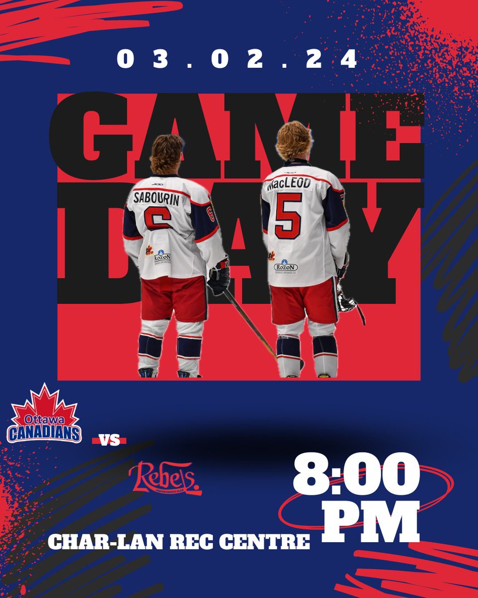 CharLanRebels's tweet photo. Gameday! Your @CharLanRebels host the @OttJrCanadians tonight at 8PM. The season is heading down the home stretch with only 6 games remaining, and 5 of them at home. the Rebels lead Alexandria by 5 pts for the last playoff spot, and trail Winchester by 7.
#GoRebsGo https://t.co/jqx6o16geT
