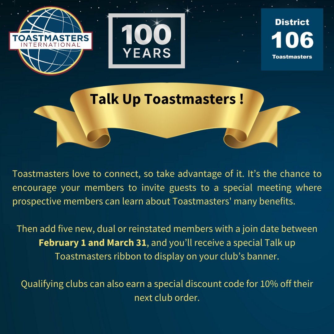 District 106 Toastmasters tweet media