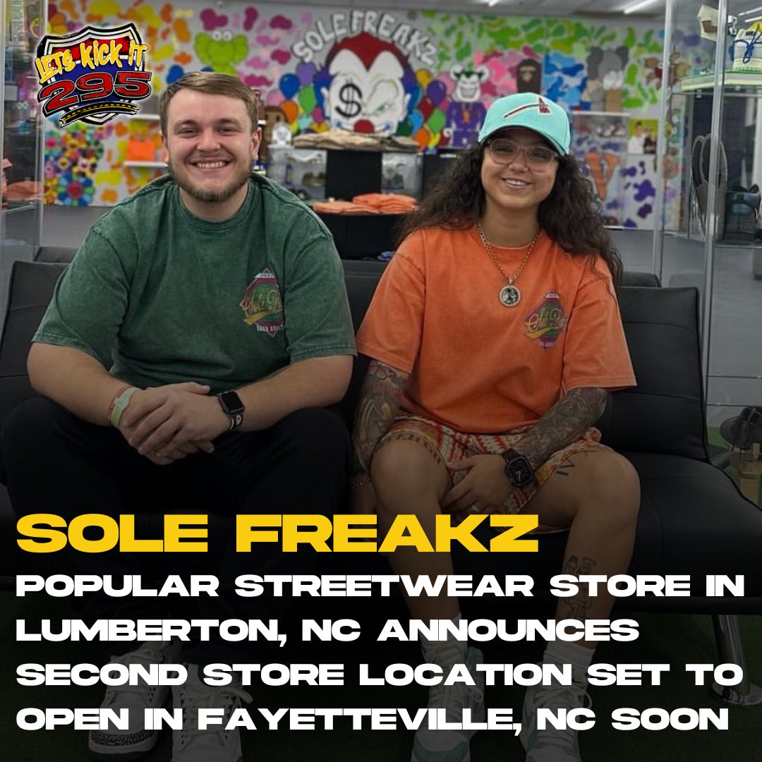 LKI295THREADS's tweet photo. @solefreakznc originally located in Lumberton, NC will now be expanding with a second location set to land in FAYETTEVILLE, NC soon to be open later this month. WILL YOU BE VISITING &amp; SHOPPING at the new location @solefreakzfayetteville ?
FULL STORY ON OUT IG #lki295threads👟 https://t.co/fYPtFShi4R